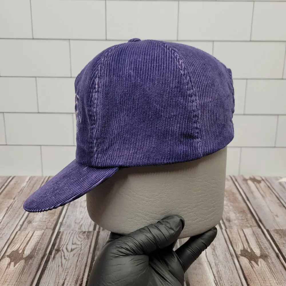 Vintage Alaska Corduroy Hat Purple Script Sportcap Strapback Cap USA